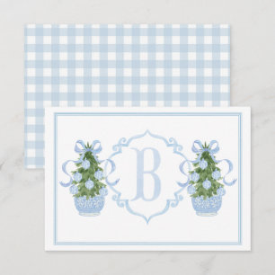 Preppy Southern Blue Chinoiserie Tree Baby Dusche Dankeskarte