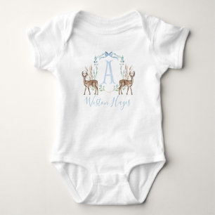 Preppy Southern Blue Deer Boy Baby Dusche Baby Strampler