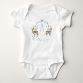 Preppy Southern Blue Deer Boy Baby Dusche Strampler