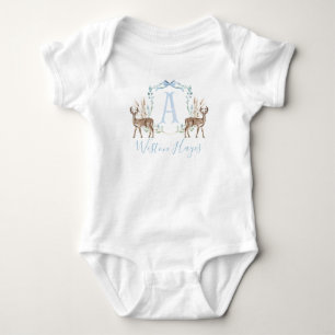 Preppy Southern Blue Deer Boy Baby Dusche Strampler