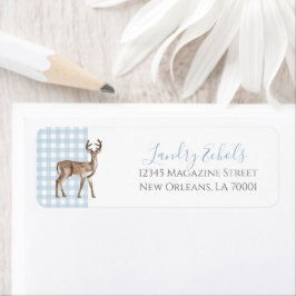 Preppy Southern Blue Deer Rücksendeadressen-Aufkle