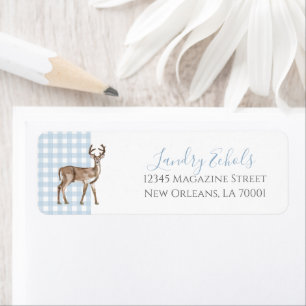 Preppy Southern Blue Deer Rücksendeadressen-Aufkle