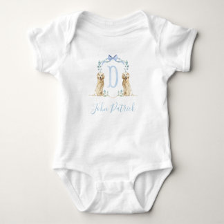 Preppy Southern Blue Dog Boy Baby Shower Baby Baby Baby Strampler