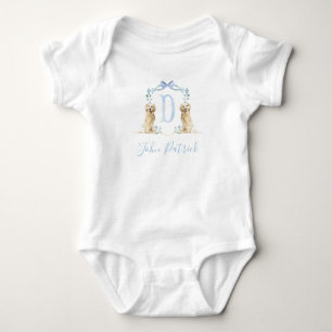 Preppy Southern Blue Dog Boy Baby Shower Baby Baby Strampler