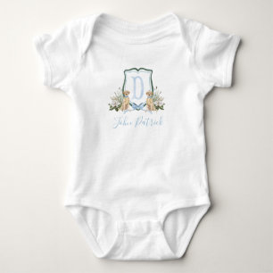 Preppy Southern Blue Dog Boy Baby Shower Baby Baby Strampler