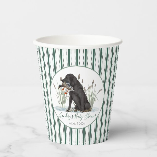 Preppy Southern Green Boy Dog Baby Dusche Pappbecher (Vorderseite)