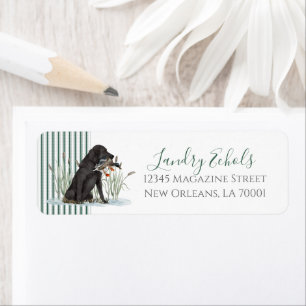 Preppy Southern Green Duck Dog Address Labels