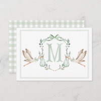 Preppy Southern Green Stork Dankeschön Card