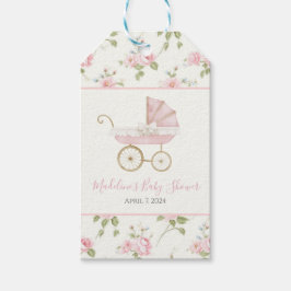 Preppy Southern Pink Girl Floral Baby Dusche Geschenkanhänger