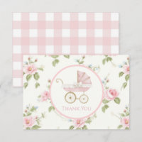 Preppy Southern Pink Girl Floral Danke Karte