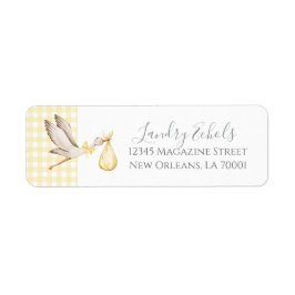 Preppy Southern Yellow Stork Address Labels