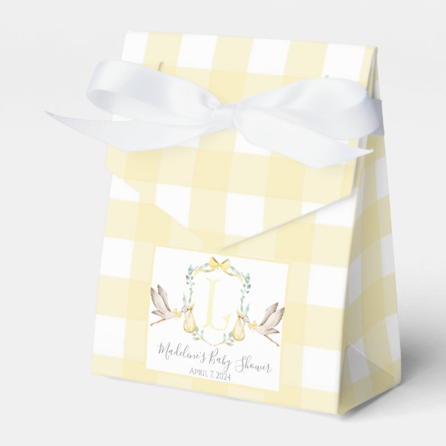 Preppy Southern Yellow Stork Baby Showroom Geschenkschachtel (Vorderseite)