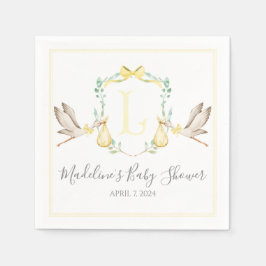 Preppy Southern Yellow Stork Baby Showroom Serviette