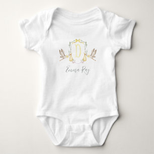 Preppy Southern Yellow Stork Girl Babydusche Baby Strampler