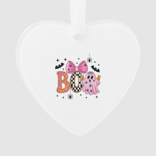 Preppy Spooky Halloween Boo Ornament (Vorderseite)