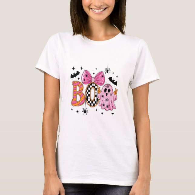 Preppy Spooky Halloween Boo T-Shirt (Vorderseite)