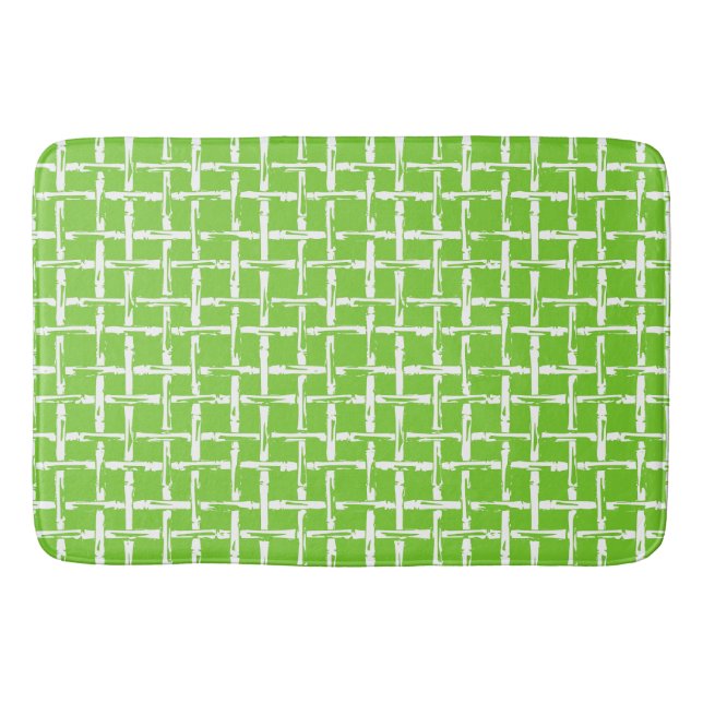 Preppy Square Lattice – Coordinating Lime Badematte (Vorderseite)