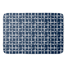 Preppy Square Lattice – Coordinating Navy Badematte