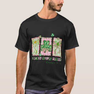 Preppy St. Patrick's Day Simply Blessed Coquette-S T-Shirt