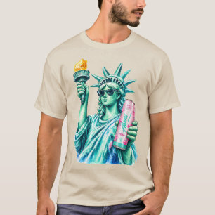 Preppy Statue of Liberty Zuckerwatte Energy Drink T-Shirt