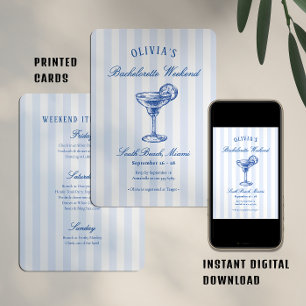 Preppy Streifen & Cocktail Junggesellinnenabschied Einladung