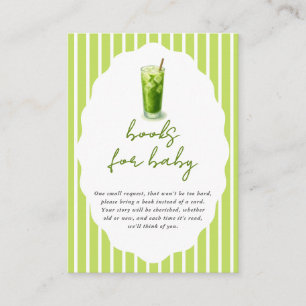 Preppy-Streifen Matcha-Baby-Shower-Bücher für Baby Begleitkarte
