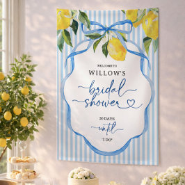 Preppy-Streifen-Zitrus-Hochzeitsdusche-Dekoration Banner