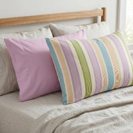 Preppy Stripe Lila Grün Terrakotta Creme Kissenbezug