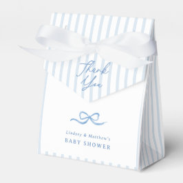 Preppy Stripes Blue Bow Baby Dusche Geschenkschachtel