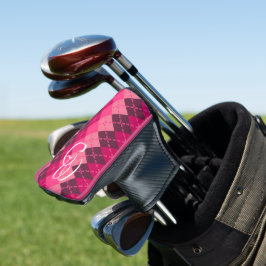 Preppy Stylish Mit Monogramm Pink Raute Golf Headcover