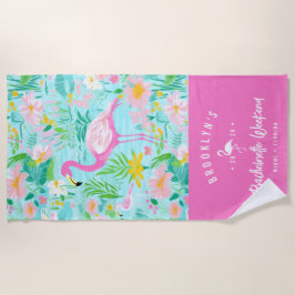 Preppy Summer Flamingo | Bachelorette Weekend Strandtuch