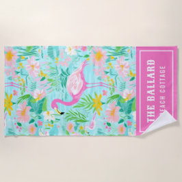 Preppy Summer Flamingo | Beach House Strandtuch