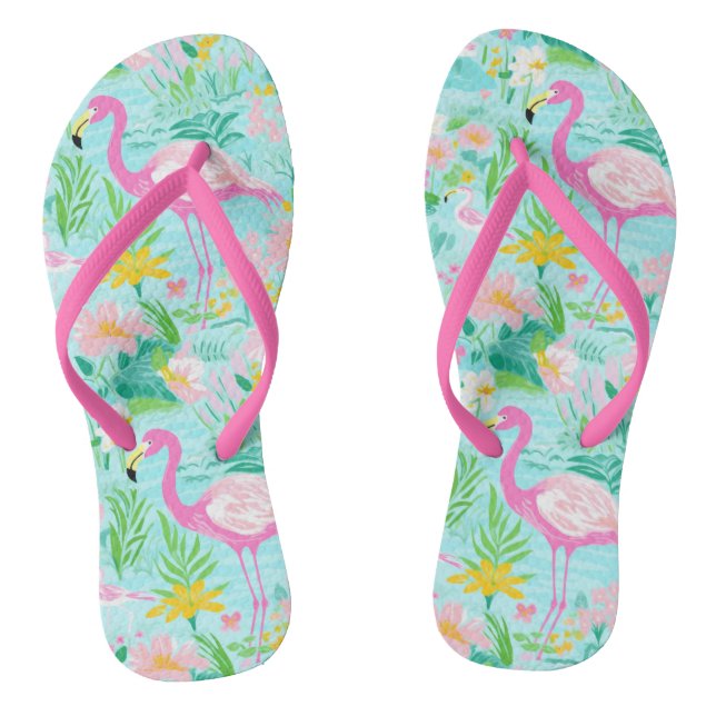 Preppy Summer Flamingo Flip Flops (Fußbett)