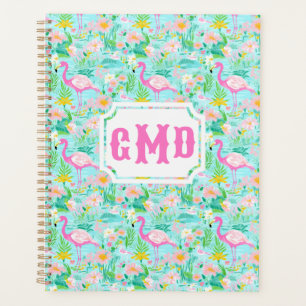 Preppy Summer Flamingo Monogramm Planer