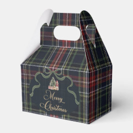 Preppy Tartan Plaid Christmas Party Favor Boxes Geschenkschachtel