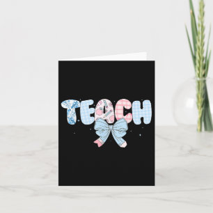 Preppy Teacher Floral Coquette Teach Blue Floral Karte