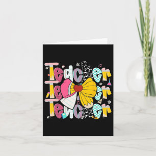 Preppy Teacher Pencil Coquette Bow Lehrer zurück Karte