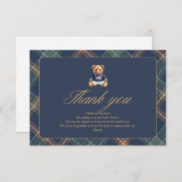 Preppy teddy bear Thank You Card Dankeskarte