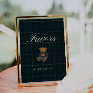 Preppy-Teddy-Polobär-Babyshower-Geschenk-Schild