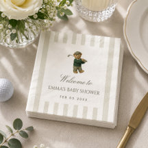 Preppy-Teddybär-Golf-Baby-Party - Neues Mitglied i