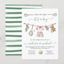 Preppy Tennis Boy Baby Dusche