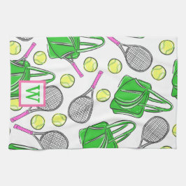Preppy Tennis Classic Monogram Geschirrtuch