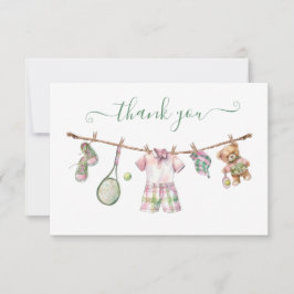 Preppy Tennis Clothesline Danke Notiz