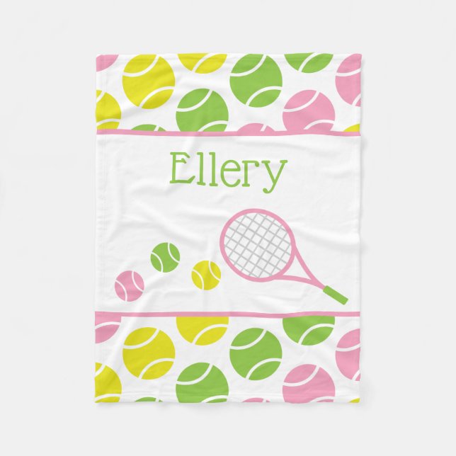 Preppy Tennis Personalisiert Fleece Blanket (Vorderseite)