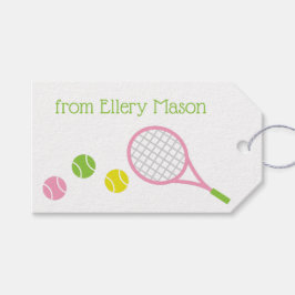 Preppy Tennis Personalisiert Gift Tags Geschenkanhänger