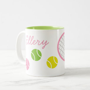 Preppy Tennis personalisiert Zweifarbige Tasse
