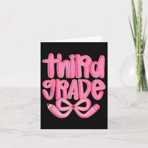 Preppy Third Grade Zurück zur Coquette Bow Tee Karte