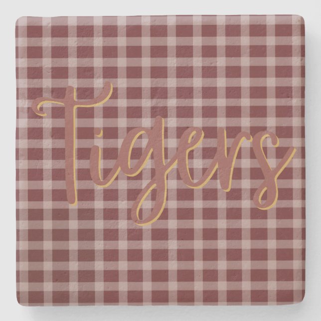 Preppy-Tiger-Kalkstein-Unterlage Steinuntersetzer (Vorderseite)