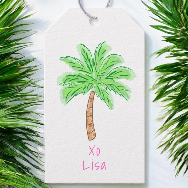 Preppy Tropical Palm Tree Custom Geschenkanhänger (Von Creator hochgeladen)