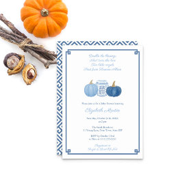 Preppy Twin Boys Pumpkins Autumn Baby ShowParty Einladung